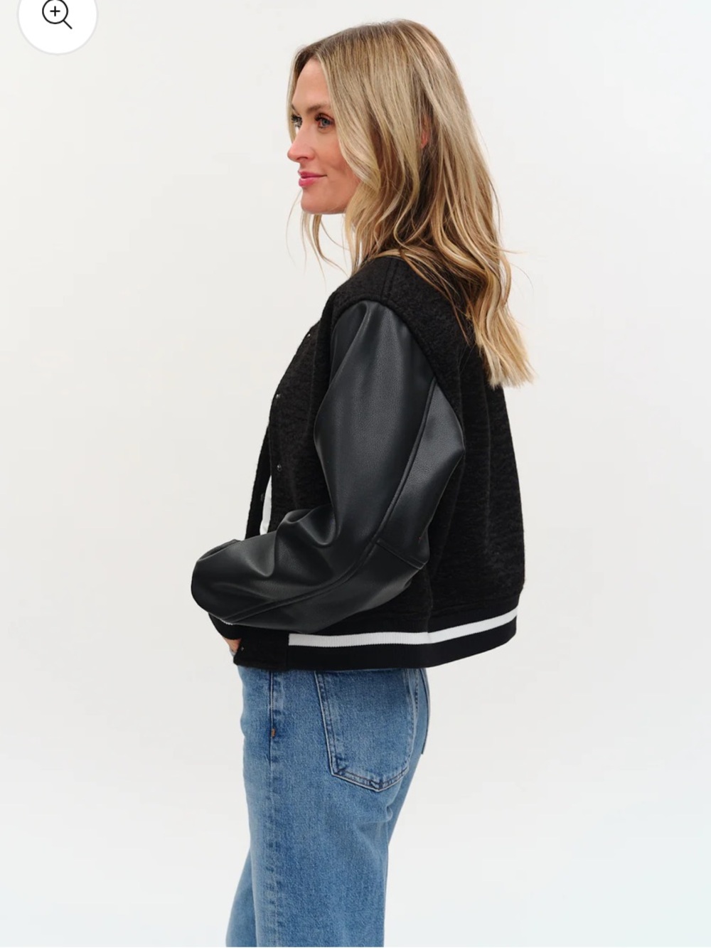 Six Fifty Black York Varsity Jacket for Women Medium - Picture 2 of 11